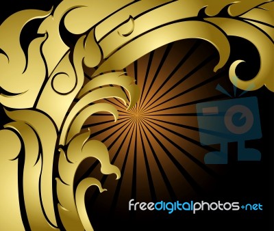 Shape Art Style Golden Stock Image