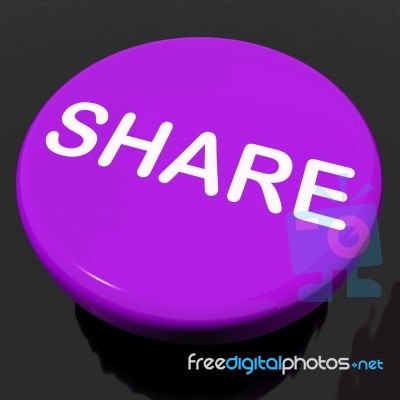 Share Button Shows Sharing Webpage Or Picture Online Stock Image