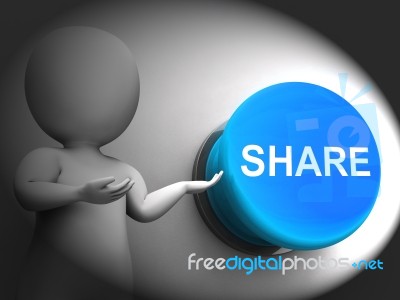 Share Pressed Means Sharing Recommending And Feedback Stock Image