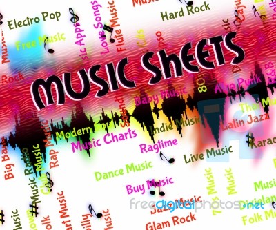 Sheet Music Means Sound Track And Harmony Stock Image