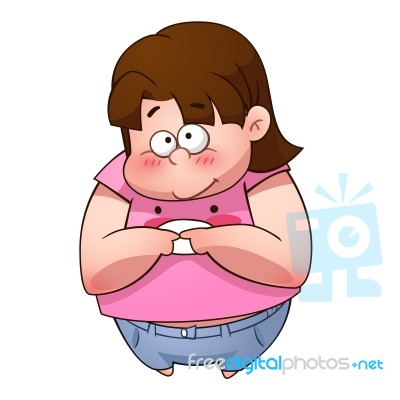 Shied Fatty Women Stock Image