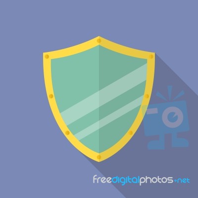 Shield Flat Icon Stock Image