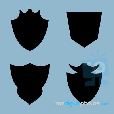 Shield Icon Set Stock Image