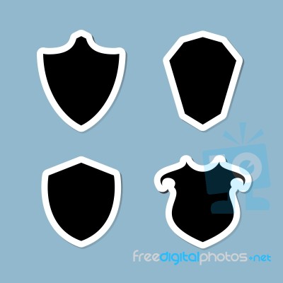 Shield Icon Set Stock Image