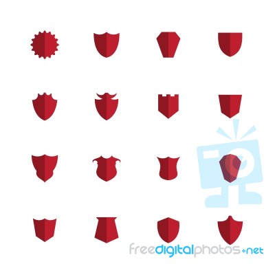 Shield Icon Set  Illustration Stock Image