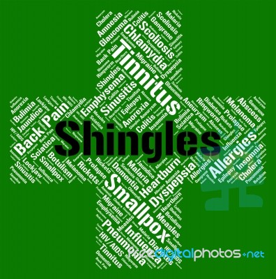 Shingles Word Means Herpes Zoster And Ailment Stock Image