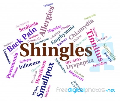 Shingles Word Means Viral Disease And Affliction Stock Image