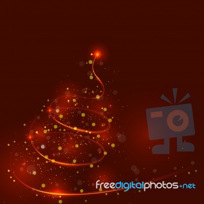 Shining Christmas Tree, The Magic Christmas Tree Stock Image