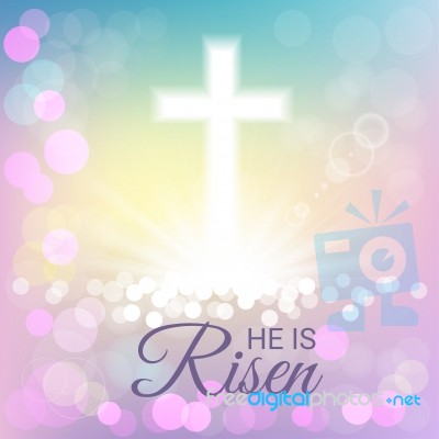 Shining With He Is Risen Text For Easter Day Stock Image