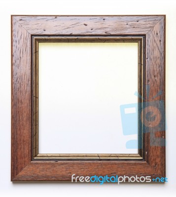 Shining Wood Picture Frame Stock Photo