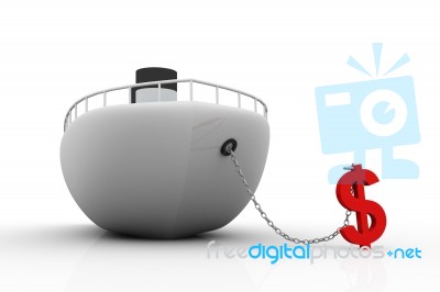 Ship And Dollar Stock Image