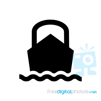 Ship Front View Icon  Illustration On White Backgrou Stock Image