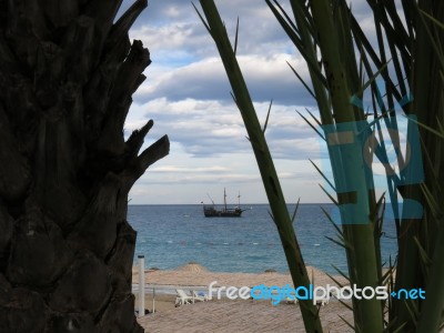 Ship On The Sea Stock Photo