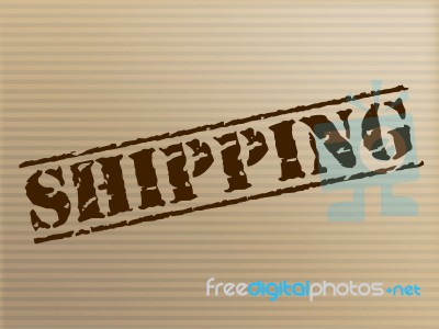 Shipping Stamp Indicates Package Imprint And Mark Stock Image