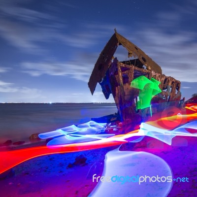 Shipwreck Of Hmqs Gayundah Stock Photo