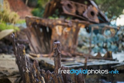 Shipwreck Of Hmqs Gayundah Stock Photo