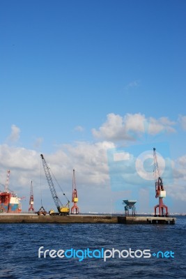 Shipyard In Lisbon Stock Photo