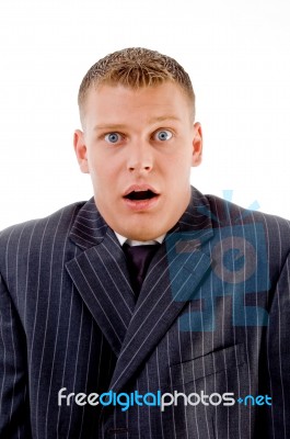 Shocked Business Man Stock Photo