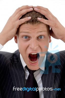 Shocked Businessman Stock Photo