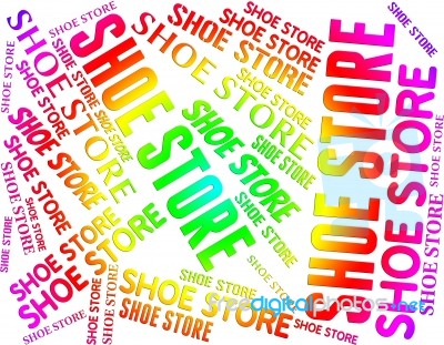 Shoe Store Means Retail Sales And Buying Stock Image