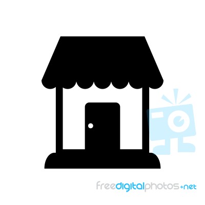 Shop Building Symbol Icon  Illustration On White Bac Stock Image