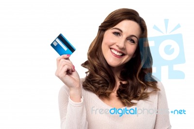 Shop Easy With Credit Card Stock Photo