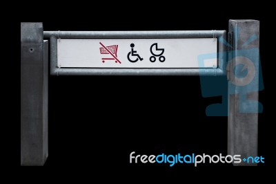 Shop Exit For Physically Challenged Persons And Strollers, Isola… Stock Photo