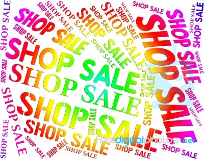 Shop Sale Means Commercial Activity And Bargain Stock Image