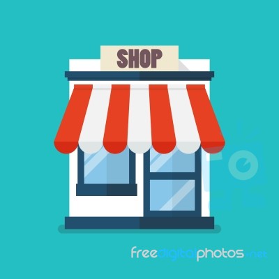 Shop Store Flat Icon Stock Image