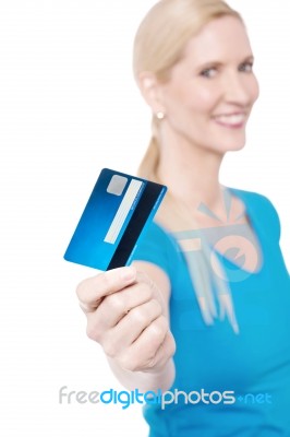 Shop With New Credit Card ! Stock Photo