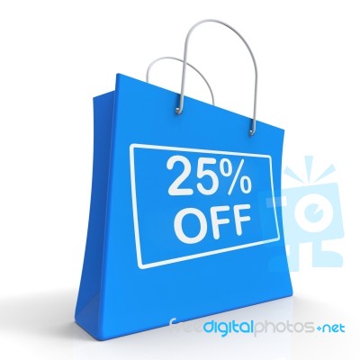 Shopping Bag Shows Sale Discount Twenty Five Percent Off 25 Stock Image