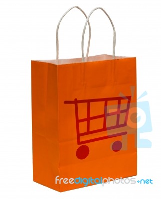 Shopping Bag With Cart Stock Image