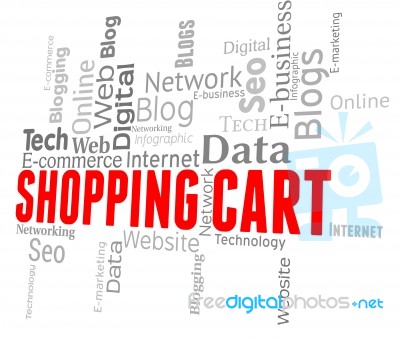 Shopping Cart Represents Wordcloud Web And Ecommerce Stock Image