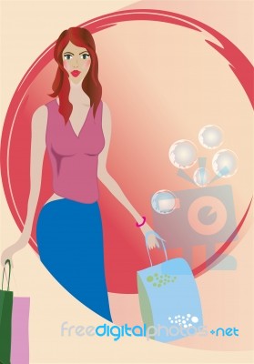 Shopping Girl Stock Image