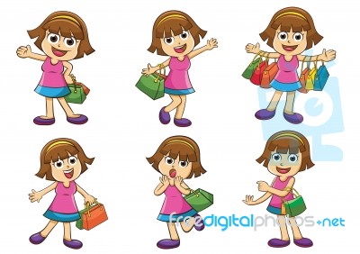 Shopping  Girl, Stock Image