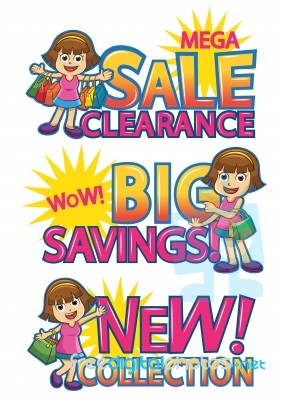 Shopping Girl Sale Discount Stock Image