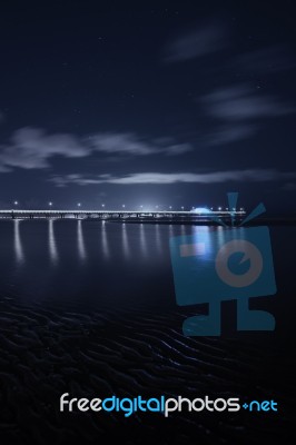 Shorncliffe Pier In The Evening Stock Photo