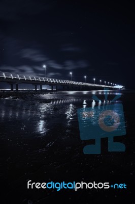 Shorncliffe Pier In The Evening Stock Photo