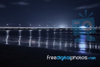 Shorncliffe Pier In The Evening Stock Photo