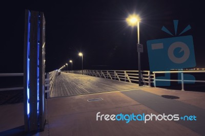 Shorncliffe Pier In The Evening Stock Photo