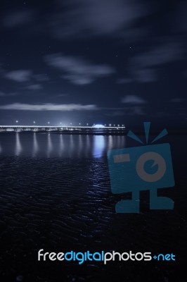 Shorncliffe Pier In The Evening Stock Photo