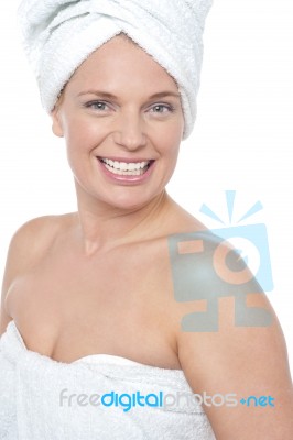 Shot Of A Glamorous Woman After Shower Stock Photo