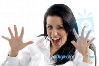 Shouting Female Doctor Stock Photo