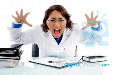 Shouting Medical Professional Stock Photo