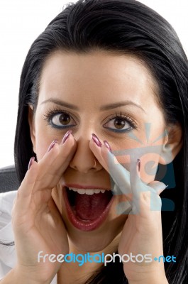 Shouting Young Female Stock Photo