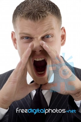 Shouting Young Manager Stock Photo