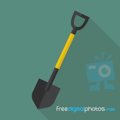 Shovel Flat Icon Stock Image