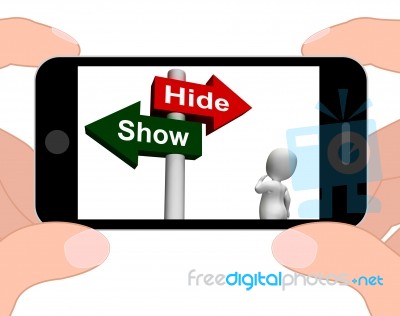 Show Hide Signpost Displays Conceal Or Reveal Stock Image