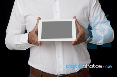 Showing Screen Of A Digital Tablet Stock Photo