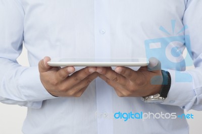 Showing Screen Of A Digital Tablet Stock Photo